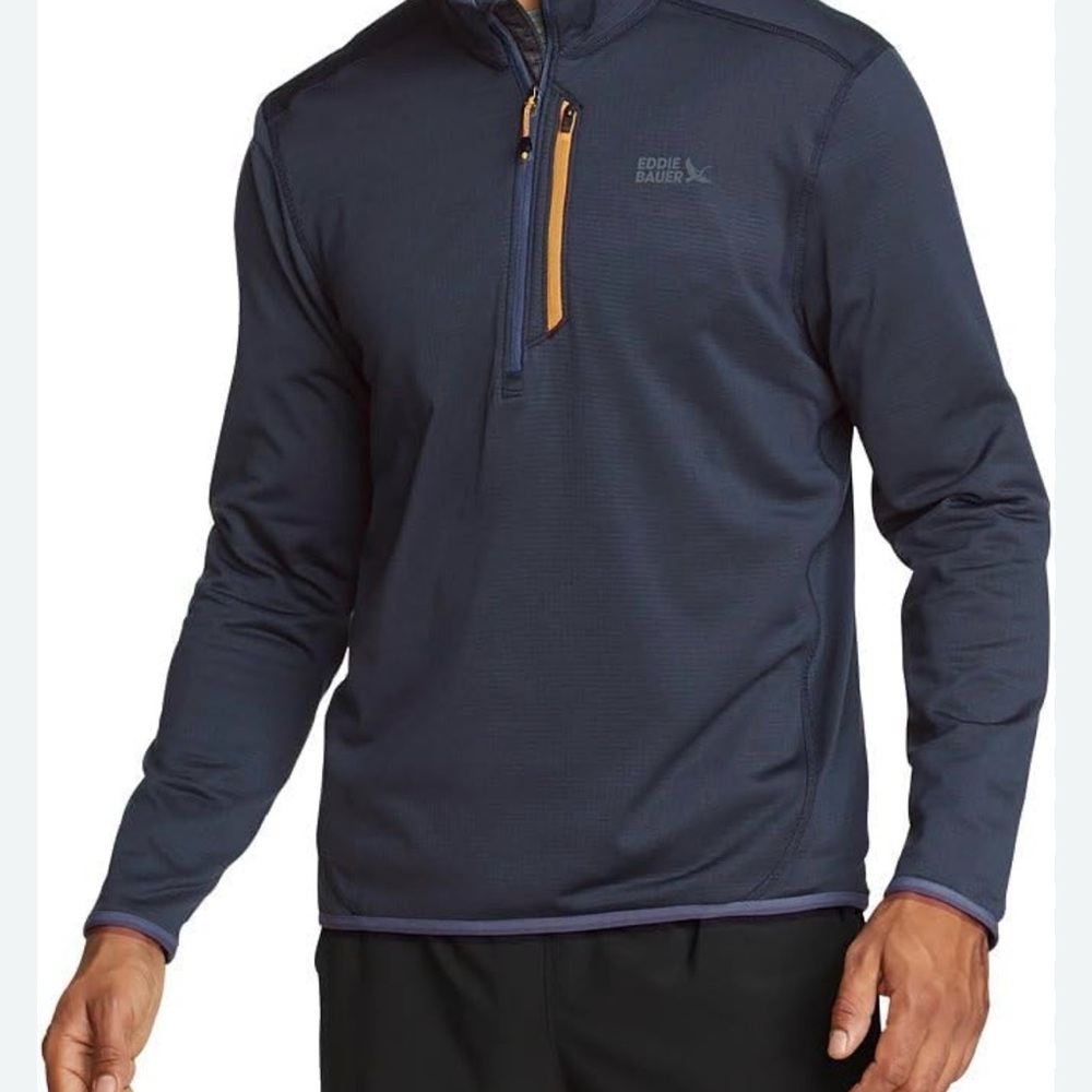 Eddie Bauer Men's Dark Blue Quarter-Zip Jacket